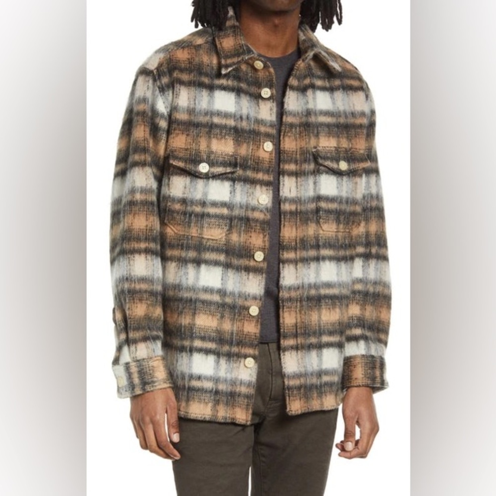 ALLSAINTS
Brown Nuevo Check Wool Blend Over Shirt